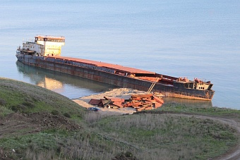 Инспекторы Росприроднадзора устанавливают организаторов разделки судна на берегу Черного моря